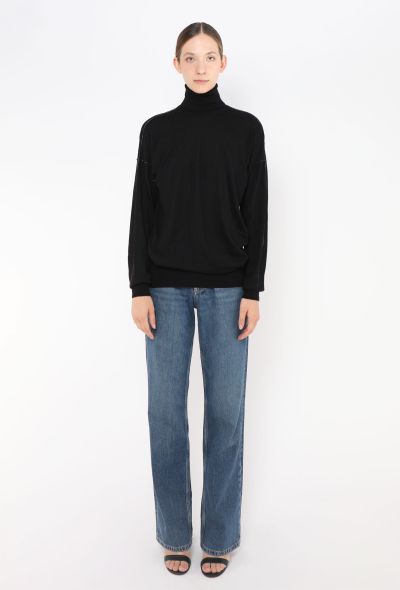 Céline Cashmere Contrast Trim Sweater - 2