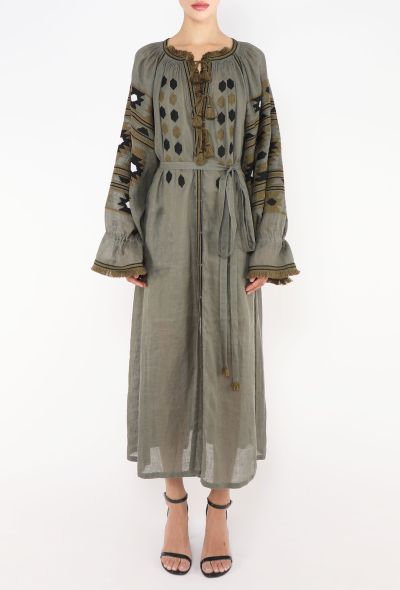 Vita Kin Embroidered Linen Tassel Kaftan - 2 Vita Kin Embroidered Linen Tassel Kaftan - 2