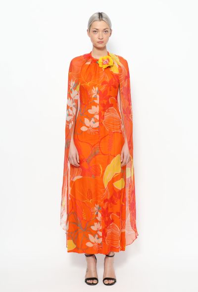 Exquisite Vintage '70s Chiffon Capelet Dress - 1