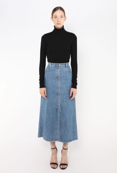 Miu Miu Denim A-Line Skirt - 1 Miu Miu Denim A-Line Skirt - 1