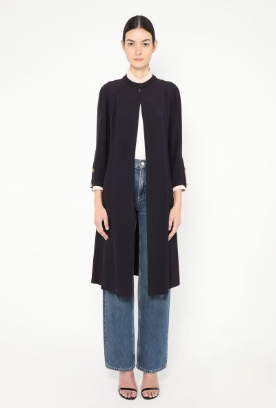 Chanel Haute Couture 1975 Bicolor Silk Emblem Coat - 1 Chanel Haute Couture 1975 Bicolor Silk Emblem Coat - 1