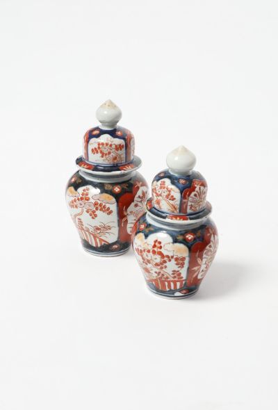 Exquisite Vintage Antique 1890s Porcelain Imari Pots - 2