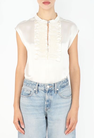 Chanel Pleated Silk Bib Blouse, 2020 - 1