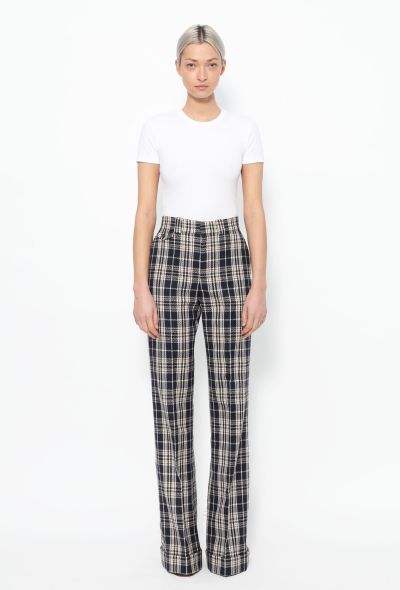                             Checkered High-Waisted Trousers - 2