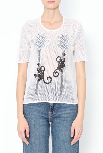 Chloé S/S 2002 Mesh Appliqué Top - 1 Chloé S/S 2002 Mesh Appliqué Top - 1