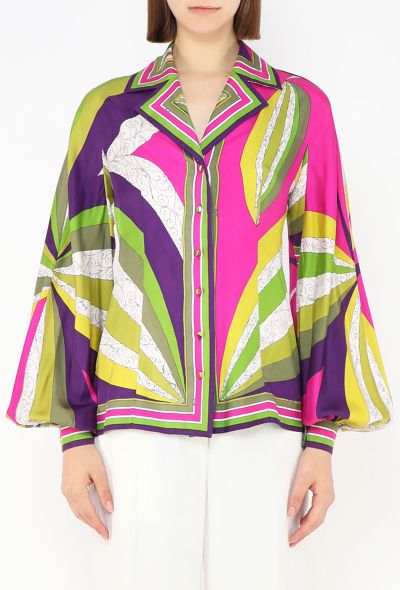 Emilio Pucci 1960s Printed Silk Blouse - 1 Emilio Pucci 1960s Printed Silk Blouse - 1