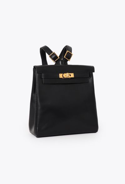 Hermès Vintage Black Box Kelly Ado 20 Backpack - 2 Hermès Vintage Black Box Kelly Ado 20 Backpack - 2