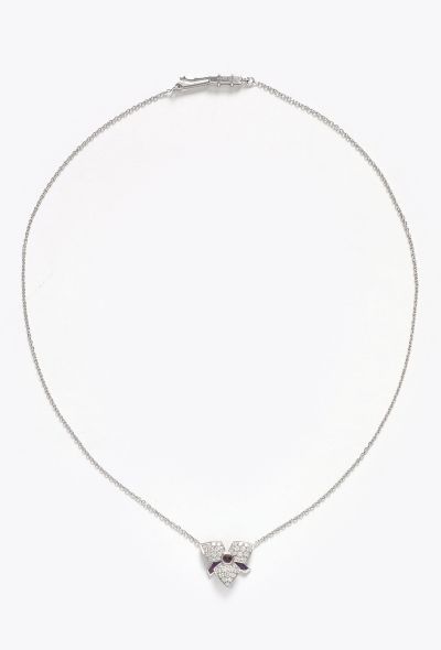 Cartier 18K White Gold Caresse d'Orchidée Necklace - 1