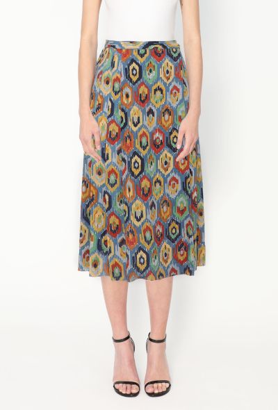 Saint Laurent Early '70s Ikat Wrap Skirt - 2 Saint Laurent Early '70s Ikat Wrap Skirt - 2