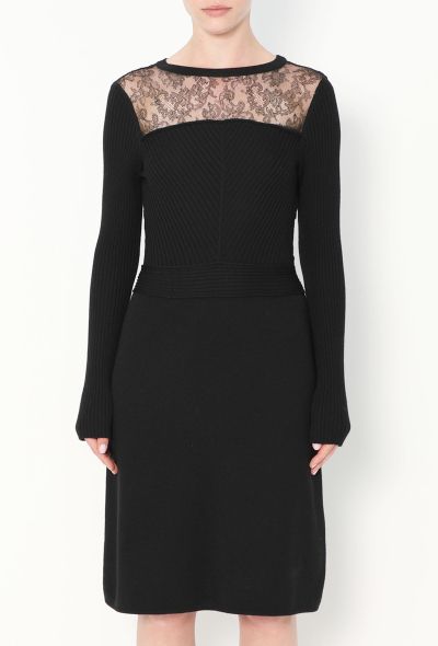 Valentino Ribbed Chevron Lace Dress - 2 Valentino Ribbed Chevron Lace Dress - 2