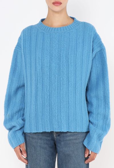 Céline Panel Ribbed Wool Sweater - 1