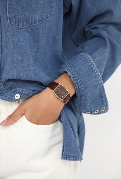 Rolex RARE Vintage 18K Yellow Gold & Mahogany Cellini Watch - 2