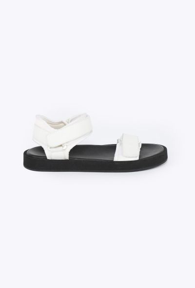 The Row 2020 Leather Hook-and-Loop Sandals - 1