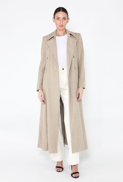 Hermès '70s Fluted Wool Overcoat - 1