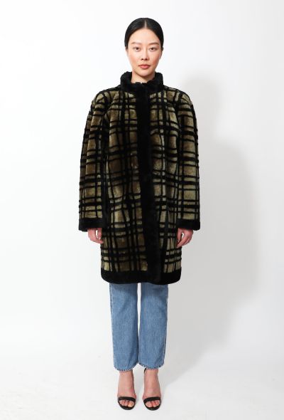 Christian Dior Vintage Checkered Fur Coat - 2