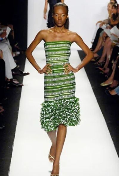                                         S/S 2006 Corset Embroidered Ruffle Dress-2