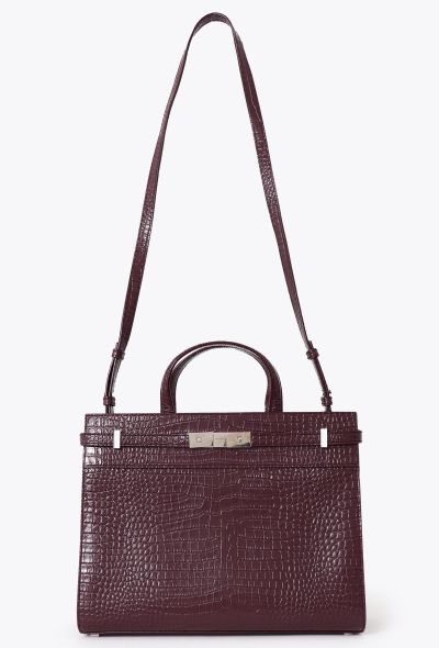 Saint Laurent Crocodile Embossed Manhattan Tote Bag - 2