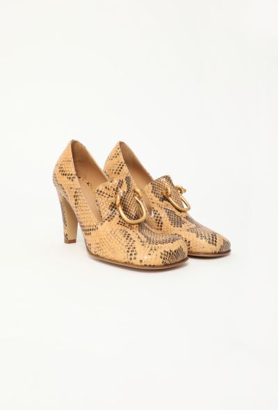 Bottega Veneta 2020 Bloc Python Buckle Heels - 2 Bottega Veneta 2020 Bloc Python Buckle Heels - 2