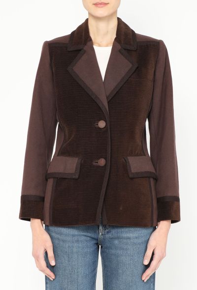 Saint Laurent F/W 1988 Corduroy Trim Blazer - 1 Saint Laurent F/W 1988 Corduroy Trim Blazer - 1