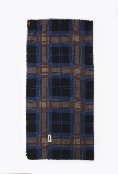 Saint Laurent '70s Fringed Plaid Scarf - 2 Saint Laurent '70s Fringed Plaid Scarf - 2