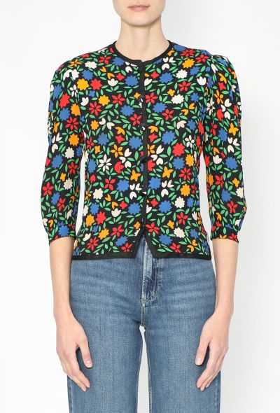 Saint Laurent Collector S/S 1979 Printed Crêpe Top - 1 Saint Laurent Collector S/S 1979 Printed Crêpe Top - 1