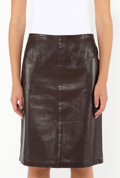 Alaïa Early '80s Stitched Leather Skirt - 2 Alaïa Early '80s Stitched Leather Skirt - 2