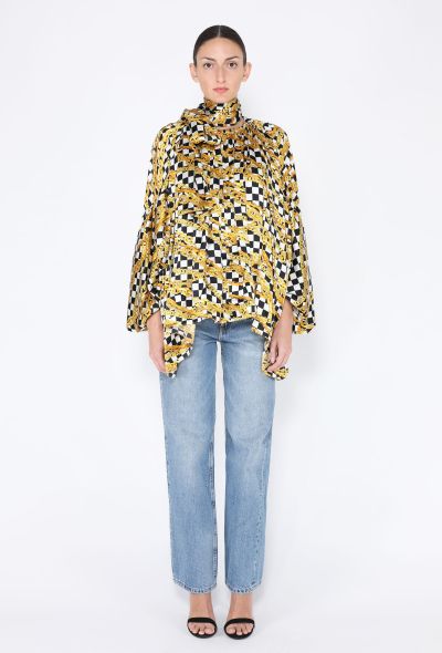 Balenciaga 2019 Chainlink Printed Silk Blouse - 2