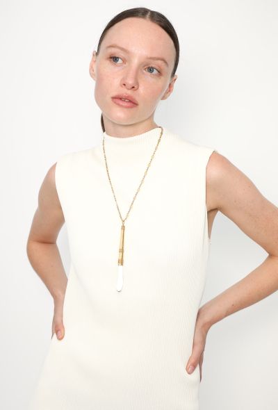 Vintage Fine Jewelry Antique 18k Yellow Gold & Glass Pendant Necklace - 1 Vintage Fine Jewelry Antique 18k Yellow Gold & Glass Pendant Necklace - 1