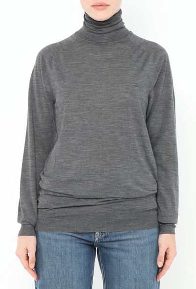 Céline Perforated Turtleneck Sweater - 1