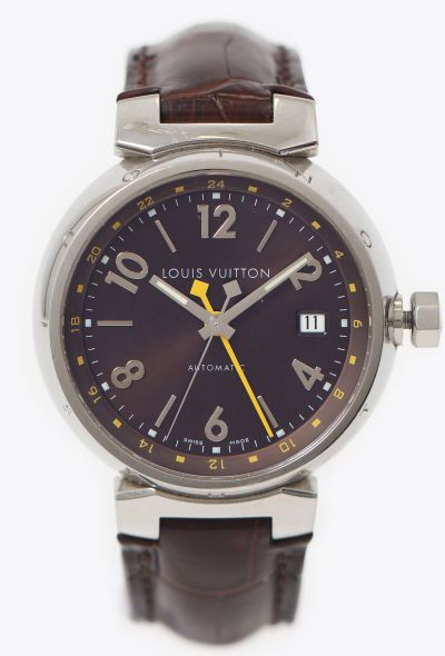 Louis Vuitton Steel Tambour GMT Q1131 Watch - 2 Louis Vuitton Steel Tambour GMT Q1131 Watch - 2