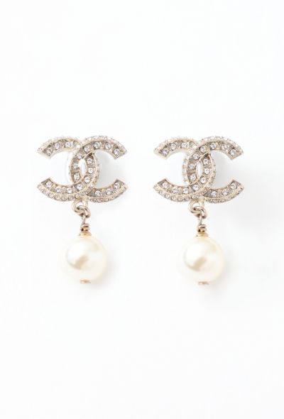 Chanel Embellished Pearl 'CC' Earrings - 1