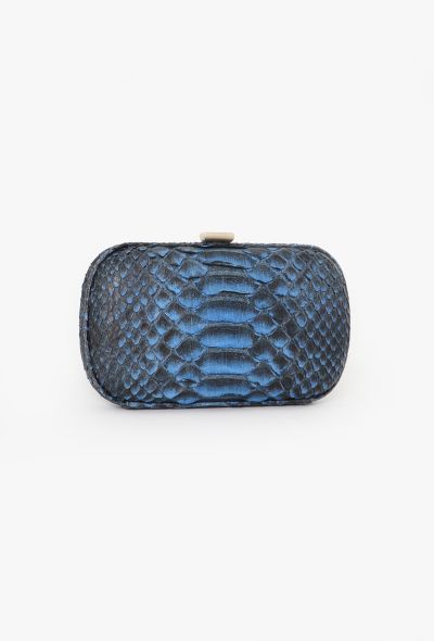Bottega Veneta Blue Python Clutch - 2 Bottega Veneta Blue Python Clutch - 2