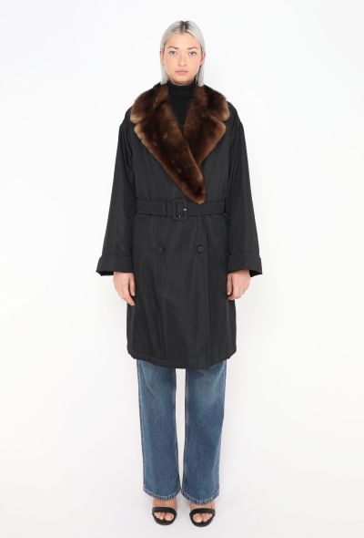 Prada Mink Fur Trim Belted Trench - 1 Prada Mink Fur Trim Belted Trench - 1