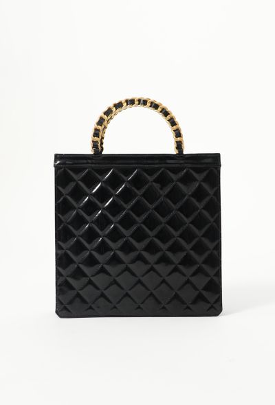 Chanel '90s Patent Quilted Tote Bag - 1