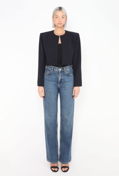 Saint Laurent Vintage Navy Cropped Bolero - 2 Saint Laurent Vintage Navy Cropped Bolero - 2