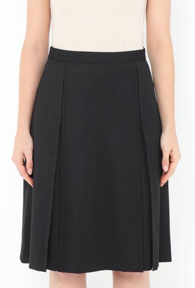 Céline Classic Pleated Twill Skirt - 2