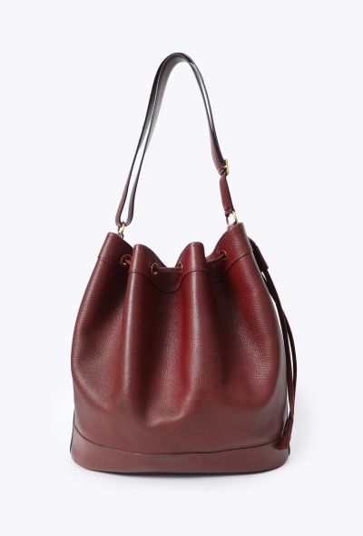 Hermès '90s Burgundy Courchevel Market Bag - 1