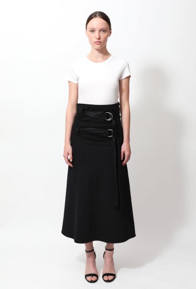                                         Double Ring Belted Midi Skirt -1