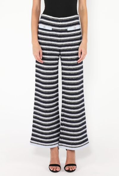Chanel 2022 Striped Cashmere 'CC' Pants - 2 Chanel 2022 Striped Cashmere 'CC' Pants - 2
