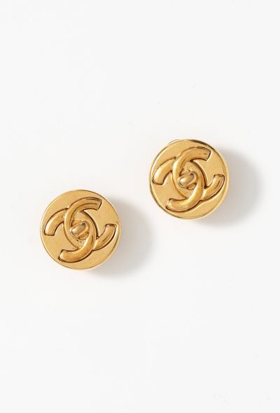 Chanel 1997 Turnlock 'CC' Clip Earrings - 2