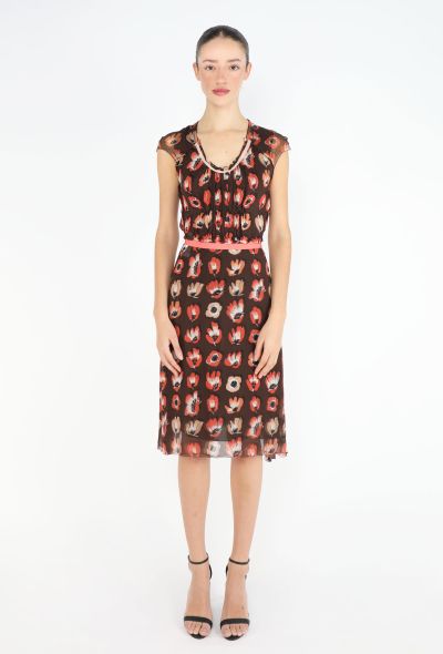 Prada F/W 2000 Poppy Chiffon Dress - 1