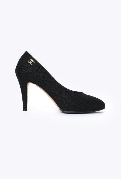 Chanel 2024 Iridescent Toile 'CC' Pumps - 1 Chanel 2024 Iridescent Toile 'CC' Pumps - 1