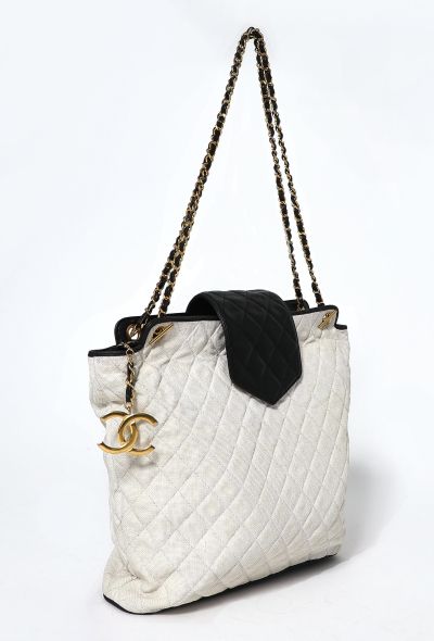 Chanel '90s Canvas Quilted Tote Bag - 1