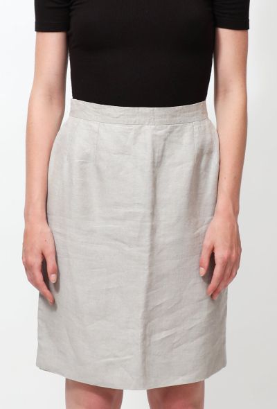                             80s Side Striped Linen Skirt - 2