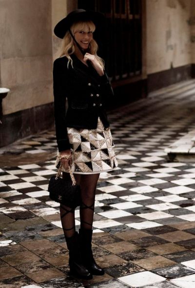                             S/S 2010 Campaign Velvet Fringe Jacket worn by Claudia Schiffer - 2