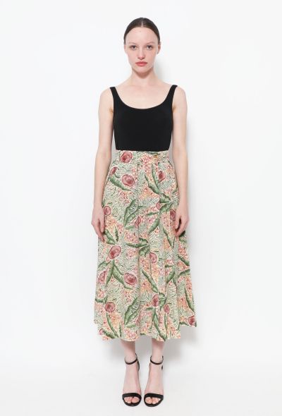                                         &#039;70s Printed Cotton Wrap Skirt -1