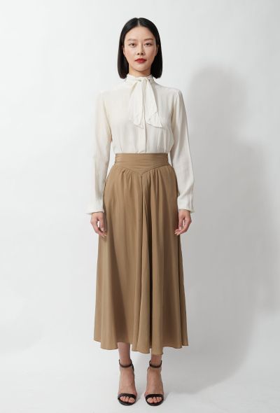                             Vintage Flared Silk Skirt - 1