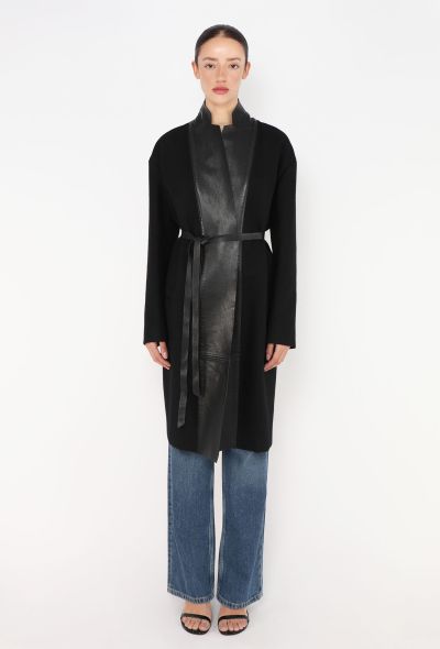Céline Pre-Fall 2012 Leather Trim Coat - 1 Céline Pre-Fall 2012 Leather Trim Coat - 1