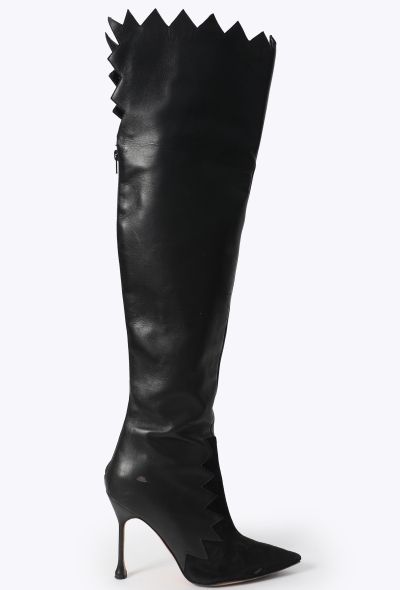 Manolo Blahnik '90s Knee-High Leather Boots - 1