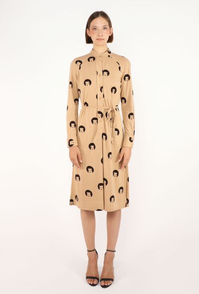 Lanvin Printed Jersey Belted Dress, 1970s - 2